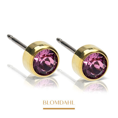 Kolczyki hipoalergiczne Bezel Lilac 5 mm 