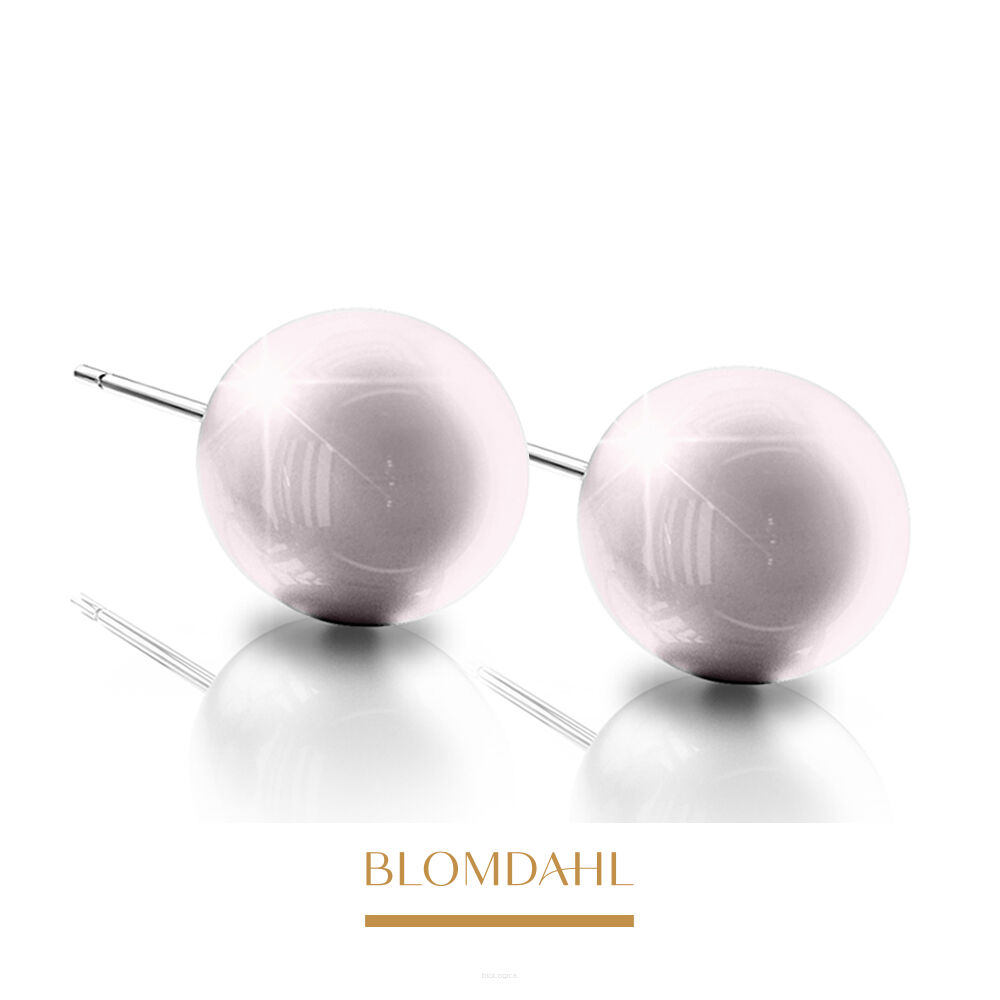 Kolczyki hipoalergiczne Pearl Light Rose 10 mm