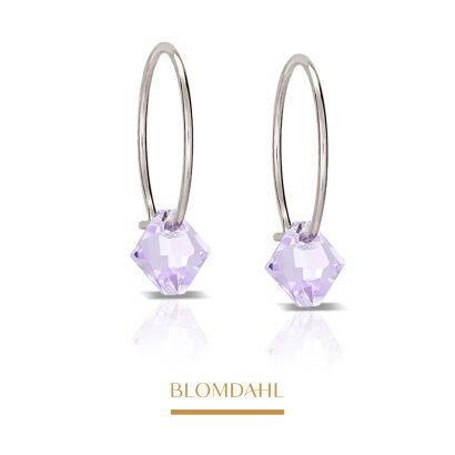 Kolczyki hipoalergiczne Bicone Violet 6 mm