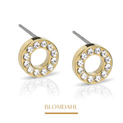 Kolczyki hipoalergiczne Brilliance Puck Hollow Crystal 8 mm