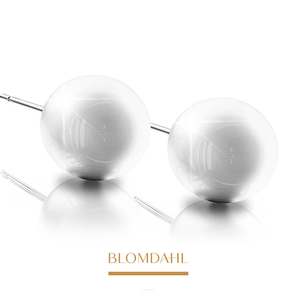 Kolczyki hipoalergiczne Pearl White 12 mm 