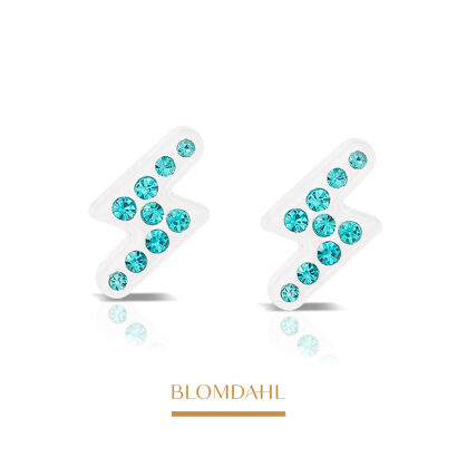 Kolczyki hipoalergiczne Brilliance Flash Turquoise 8 mm