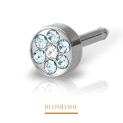 Kolczyk przekłuciowy Brilliance Plenary Aquamarine/ Crystal 5 mm
