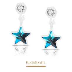 Kolczyki hipoalergiczne Star Crystal Aquamarine 4/6 mm 