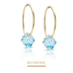 Kolczyki hipoalergiczne Bicone Aquamarine 6 mm