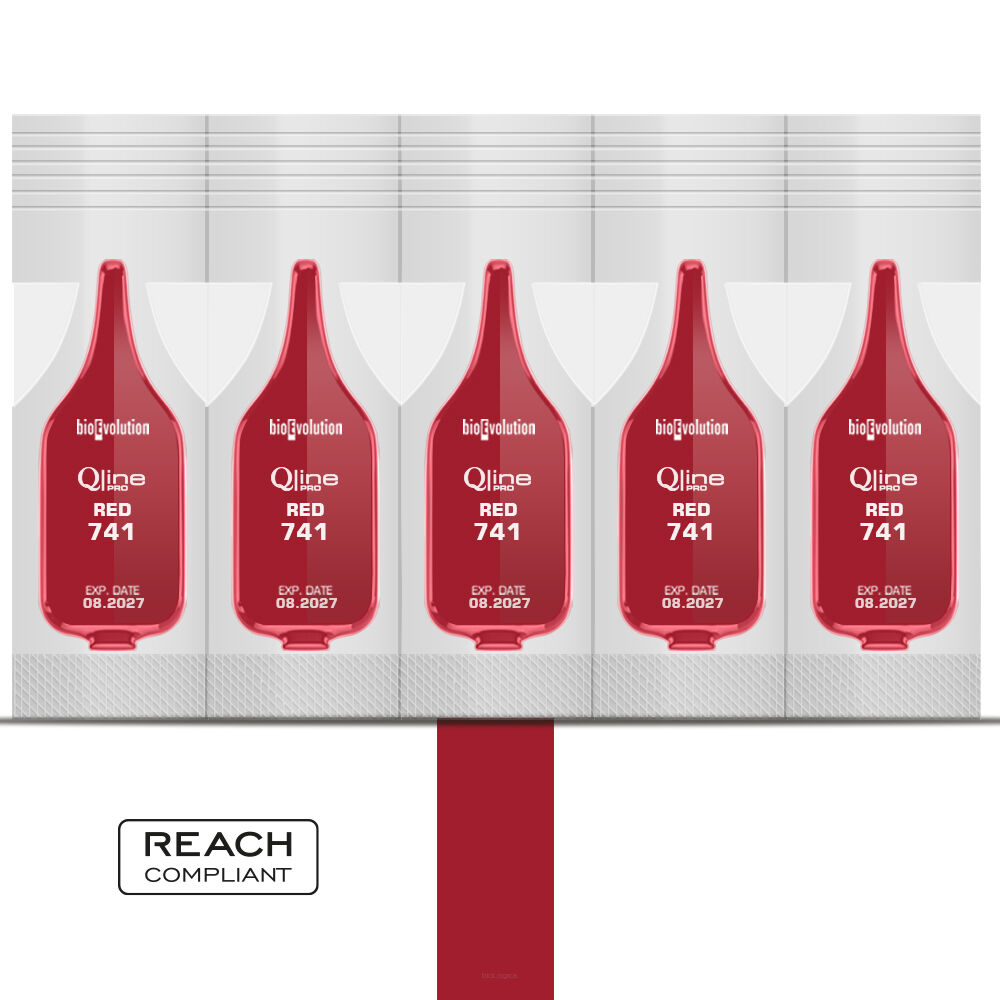 Pigmenty Red 741 Qline PRO do makijażu permanentnego - 0,7 ml x 5