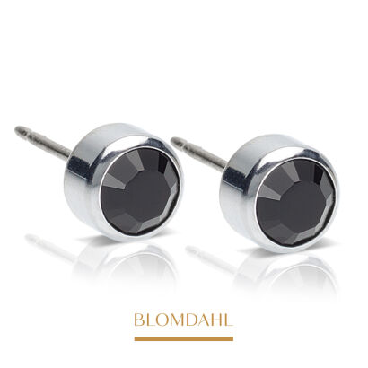 Kolczyki hipoalergiczne Bezel Black 5 mm 