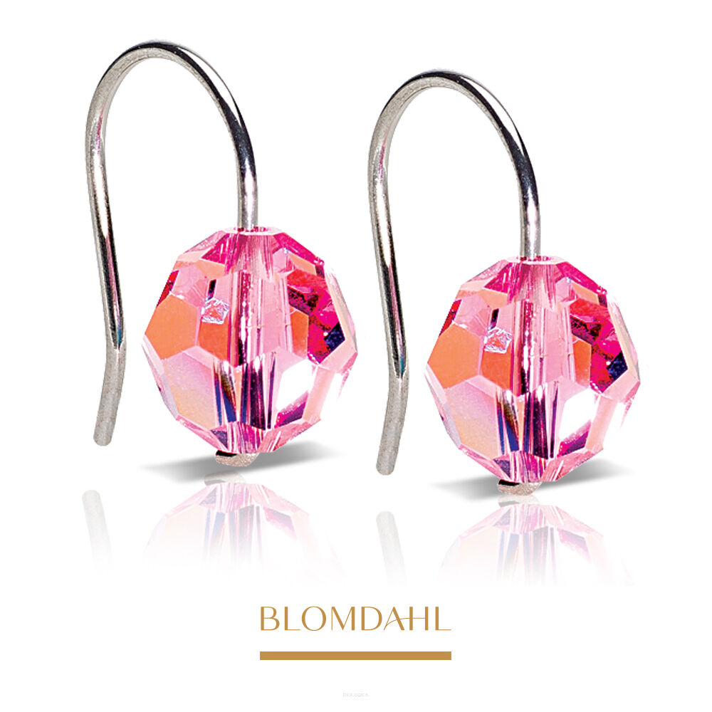Kolczyki hipoalergiczne Pendant Bead Light Rose 8 mm 