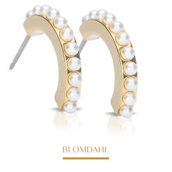 Kolczyki hipoalergiczne Pendant Pearl Curved White 15 mm 