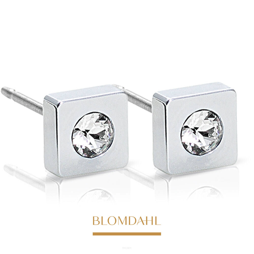 Kolczyki hipoalergiczne Petite Square Crystal 7 mm 