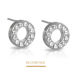 Kolczyki hipoalergiczne Brilliance Puck Hollow Crystal 10 mm