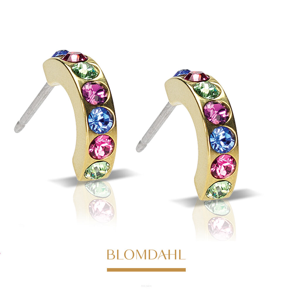 Kolczyki hipoalergiczne Brilliance Curved Fantasy 10 mm 