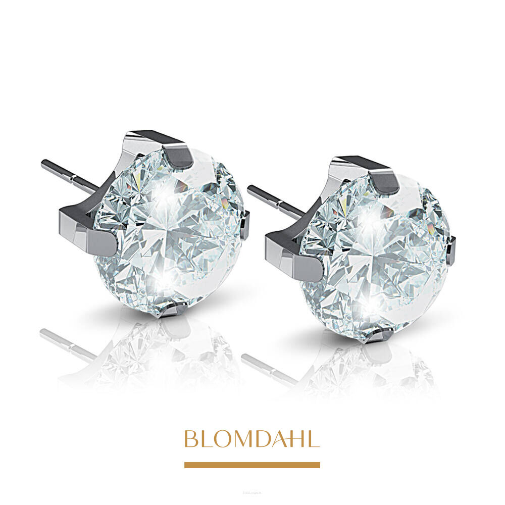 Kolczyki hipoalergiczne Tiffany Cz White 7 mm 