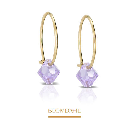 Kolczyki hipoalergiczne Bicone Violet 6 mm