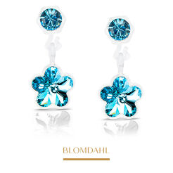 Kolczyki hipoalergiczne Flower Aquamarine 4/6 mm SFJ