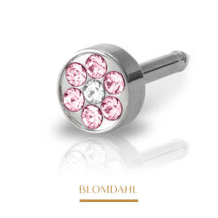 Kolczyk przekłuciowy Brilliance Plenary Light Rose/ Crystal 5 mm