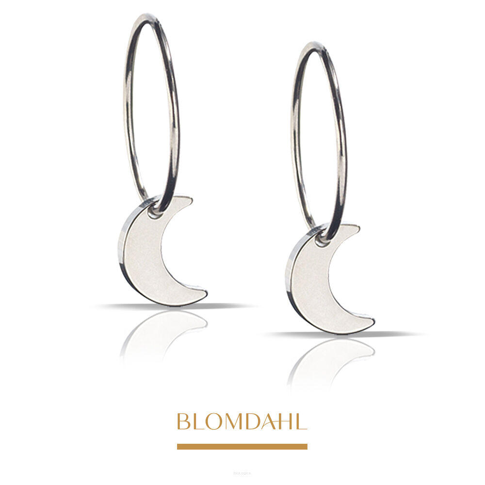 Kolczyki hipoalergiczne Pendant Moon 8 mm 