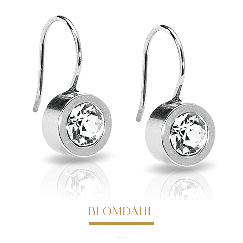 Kolczyki hipoalergiczne Pendant Grand Bezel Crystal 8 mm 
