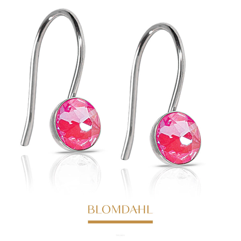 Kolczyki hipoalergiczne Pendant Bezel Shiny Rose 5 mm 