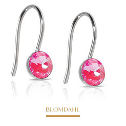 Kolczyki hipoalergiczne Pendant Bezel Shiny Rose 5 mm
