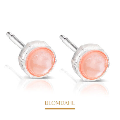 Kolczyki hipoalergiczne Bezel Glossy Coral 6 mm