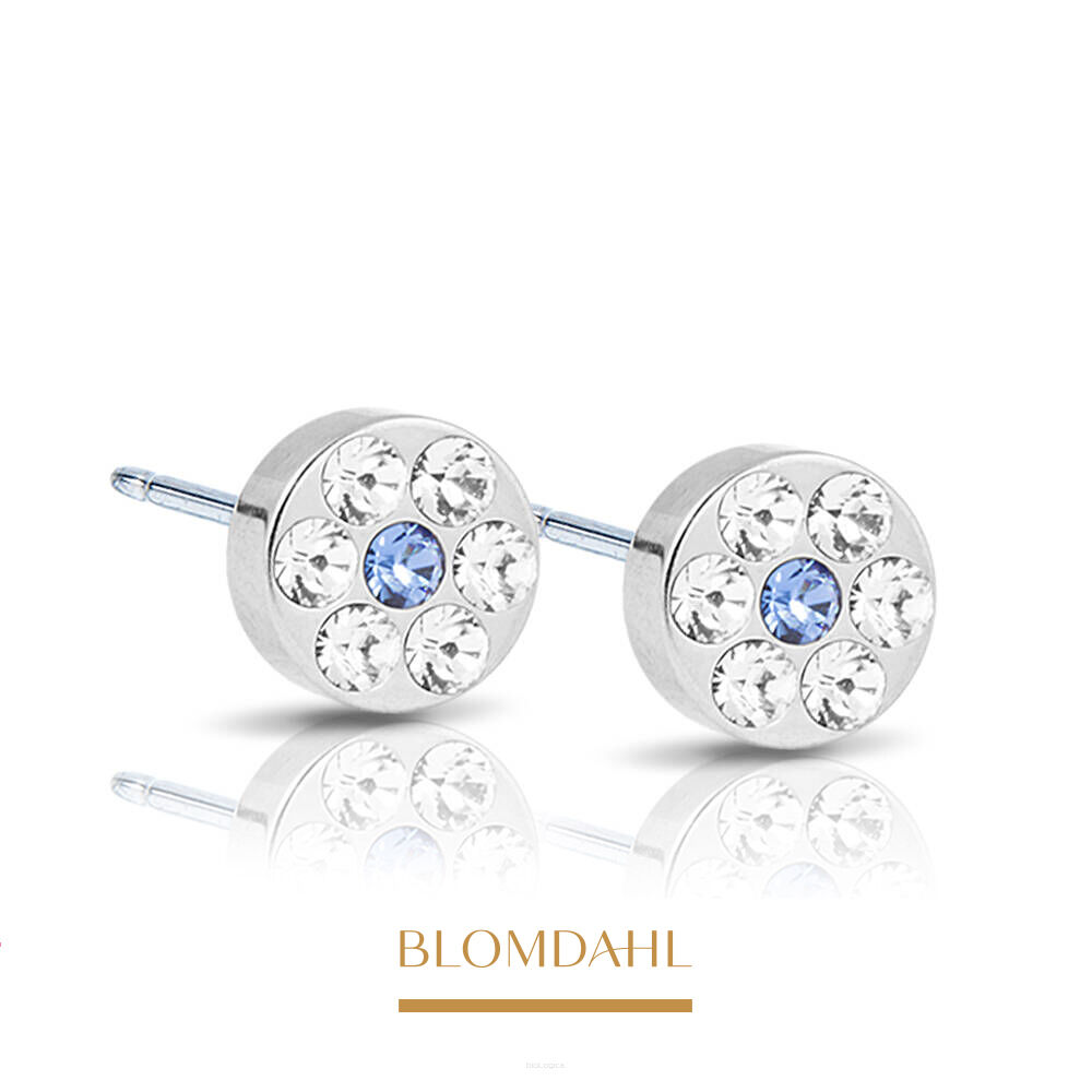 Kolczyki hipoalergiczne Brilliance Plenary Crystal/ Sapphire 5 mm 