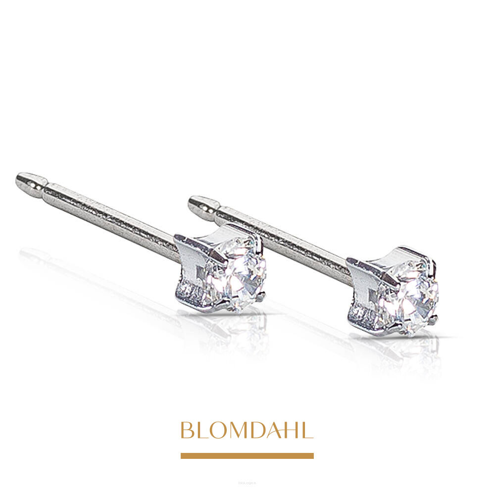 Kolczyki hipoalergiczne Tiffany, Cz White 3 mm 