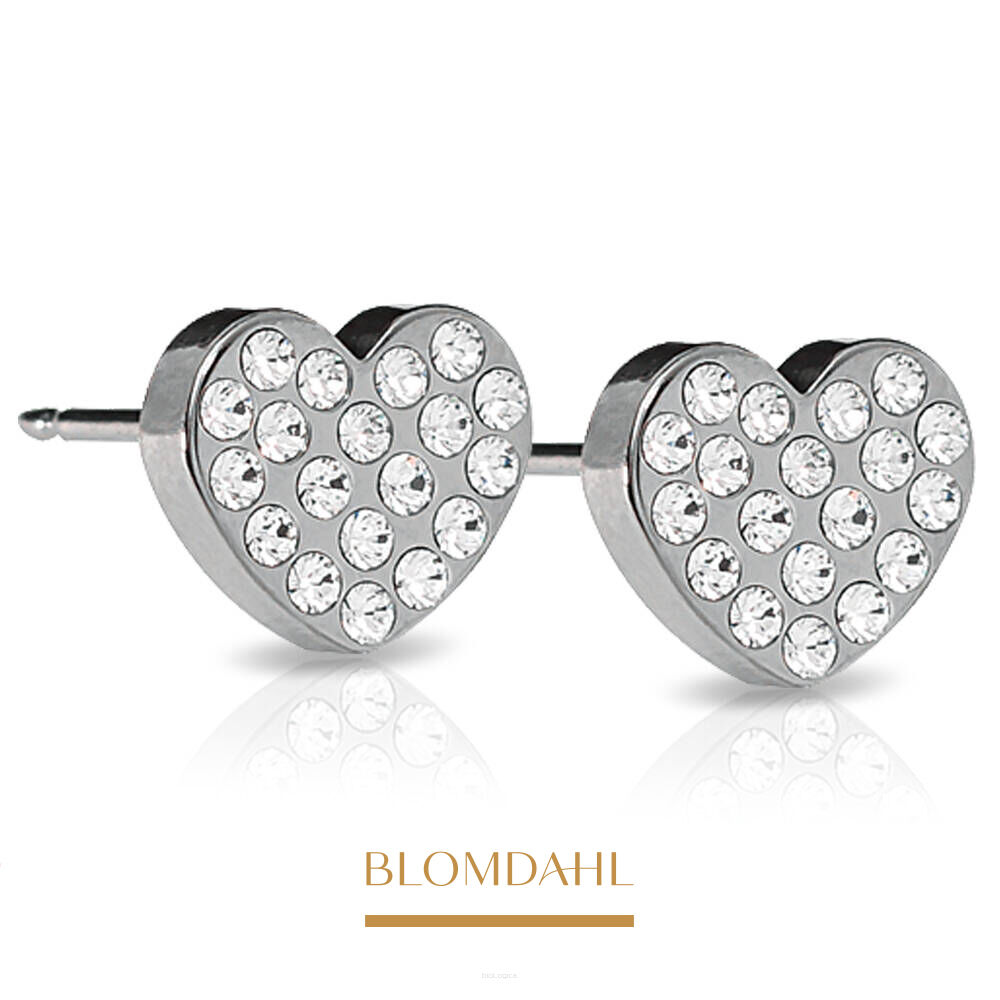 Kolczyki hipoalergiczne Brilliance Heart Crystal 8 mm 