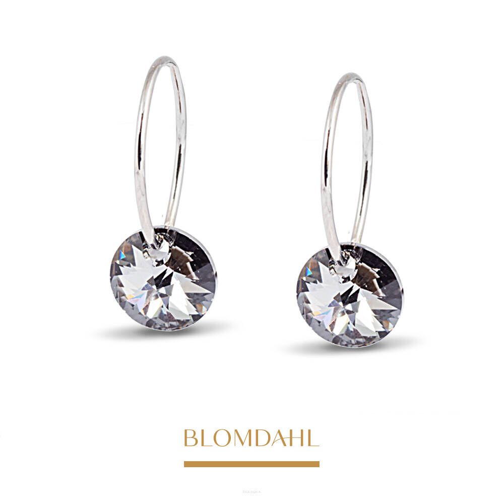 Kolczyki hipoalergiczne Round Black Diamond 8 mm 
