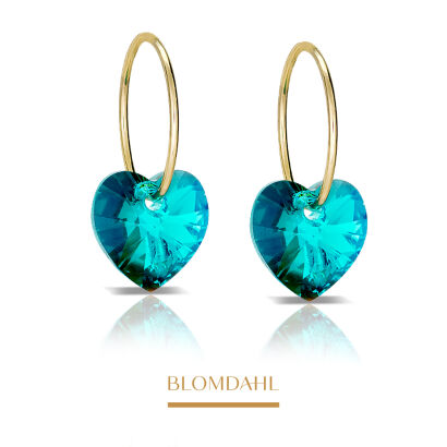Kolczyki hipoalergiczne Heart Turquoise 10 mm