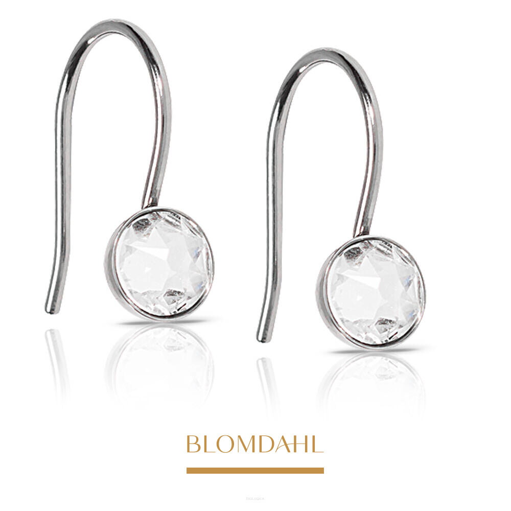 Kolczyki hipoalergiczne Pendant Bezel Crystal 8 mm 