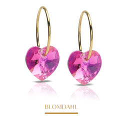 Kolczyki hipoalergiczne Heart Rose 10 mm Ring 14 mm 