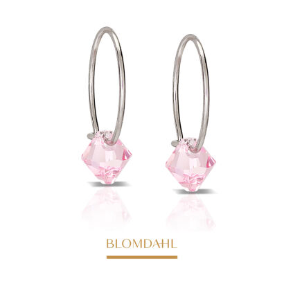 Kolczyki hipoalergiczne Bicone Light Rose 6 mm