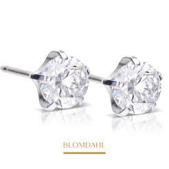 Kolczyki hipoalergiczne Tiffany Precious CZ White 6 mm