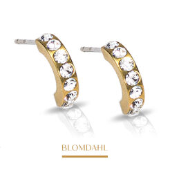 Kolczyki hipoalergiczne Brilliance Curved Crystal 10 mm 