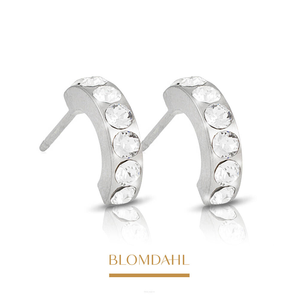Kolczyki hipoalergiczne Pendant Brilliance Curved Crystal 10 mm 