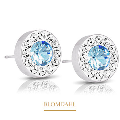 Kolczyki hipoalergiczne Brilliance Halo Crystal/ Alexandrite 8 mm 