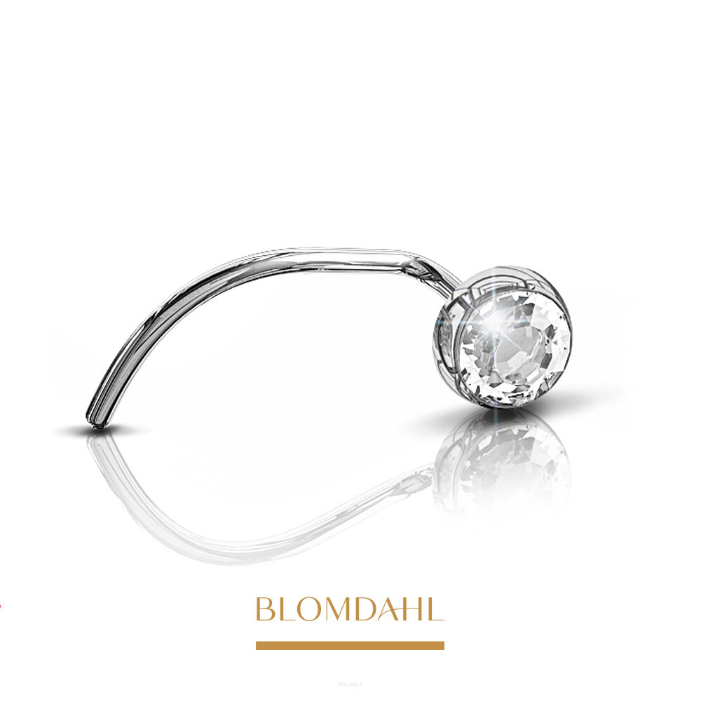 Kolczyk hipoalergiczny do nosa Bezel Crystal 3 mm 
