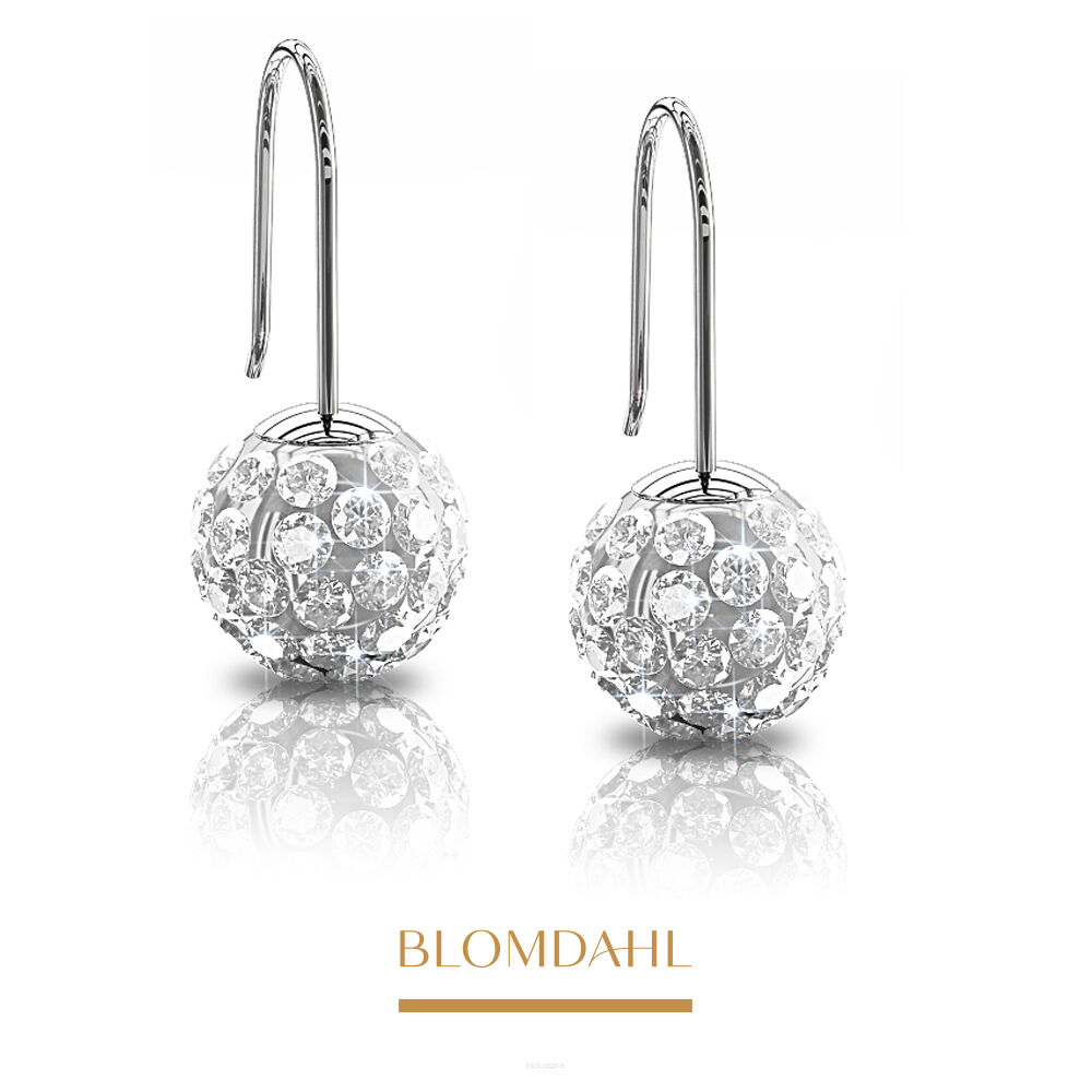 Kolczyki hipoalergiczne Mini Pendant Crystal Ball White 6 mm 