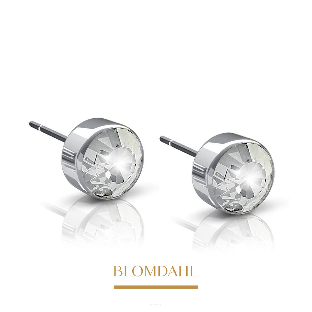 Kolczyki hipoalergiczne Bezel Crystal 4 mm 