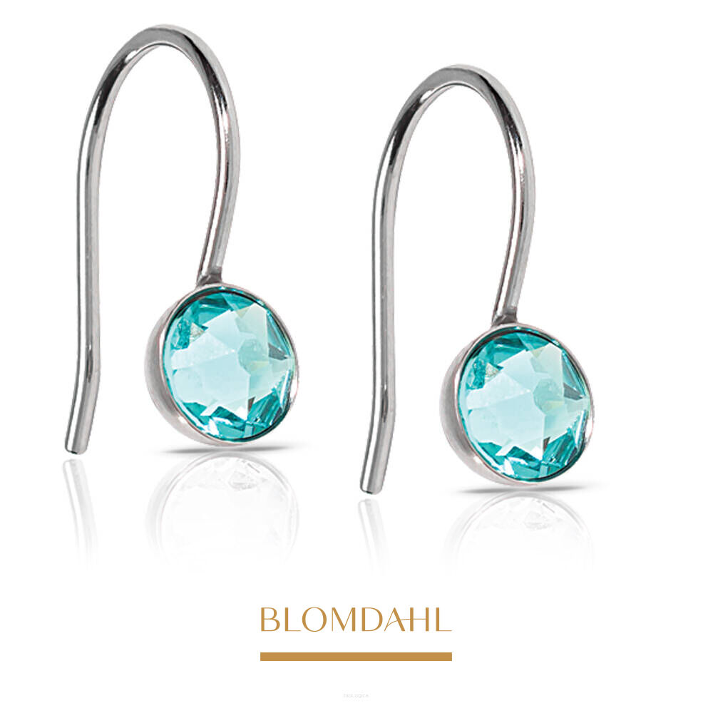 Kolczyki hipoalergiczne Pendant Bezel Turquoise 5 mm 