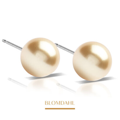Kolczyki hipoalergiczne Pearl 8 mm Golden