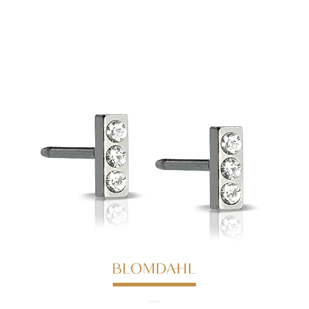 Kolczyki hipoalergiczne Petit Brilliance Straight Crystal 5 mm 