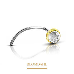 Kolczyk hipoalergiczny do nosa Bezel Crystal 3 mm 