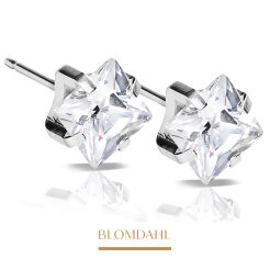 Kolczyki hipoalergiczne Tiffany Edge CZ White 7 mm 