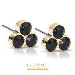 Kolczyki hipoalergiczne Clover Black 8 mm 