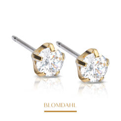 Kolczyki hipoalergiczne Tiffany Precious CZ White 5 mm 