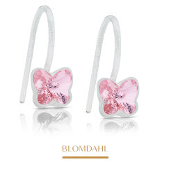 Kolczyki hipoalergiczne Pendant Fixed Butterfly Light Rose 5 mm 