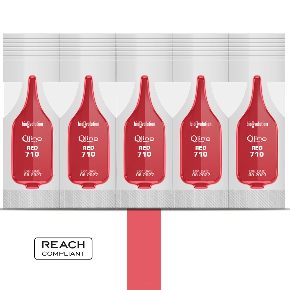Pigmenty Red 710 Qline PRO do makijażu permanentnego - 0,7 ml x 5