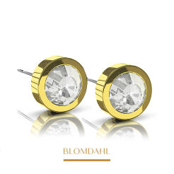 Kolczyki hipoalergiczne Grand Bezel Crystal 8 mm 
